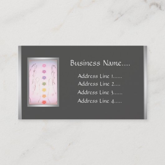 Silver Healing Hands Holistisch design Visitekaartje (Voorkant)