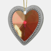 Silver Heart en Ruby Photo Lijst Keramisch Ornament (Links)