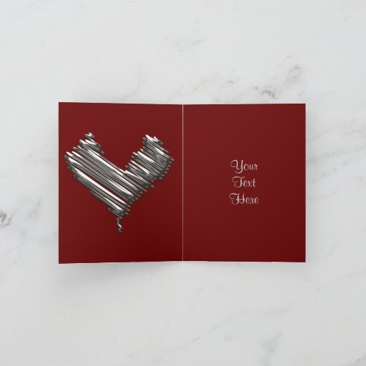 Silver Heart Feestdagen Kaart (Binnen)