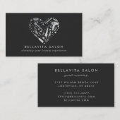 Silver Heart Hair Stylist Salon Visitekaartje (Voorkant / Achterkant)