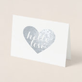 Silver Heart Hallo Folie Kaarten (Voorkant)