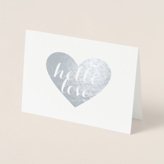Silver Heart Hallo Folie Kaarten (Voorkant)