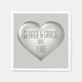 Silver Heart Jubileum Servetten