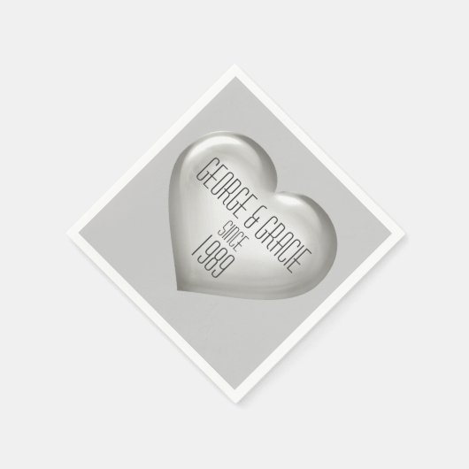 Silver Heart Jubileum Servetten (Hoek)