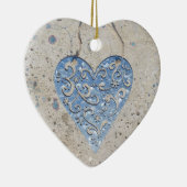 Silver Heart Keramisch Ornament (Rechts)