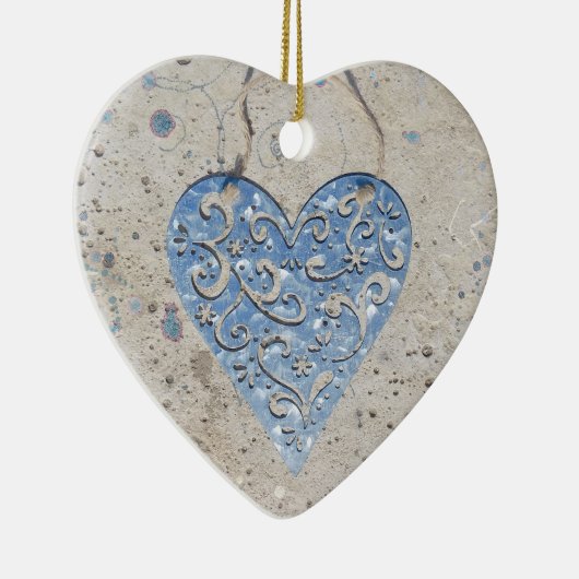 Silver Heart Keramisch Ornament (Rechts)