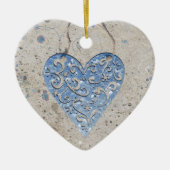 Silver Heart Keramisch Ornament (Voorkant)