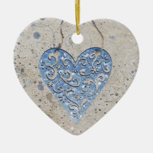 Silver Heart Keramisch Ornament (Voorkant)