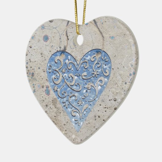 Silver Heart Keramisch Ornament (Links)