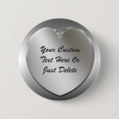 Silver Heart Lijst Button Pin (Voorkant)