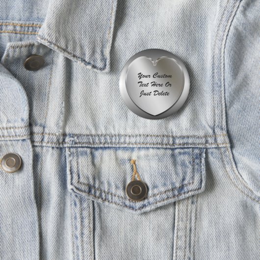 Silver Heart Lijst Button Pin (In situ)