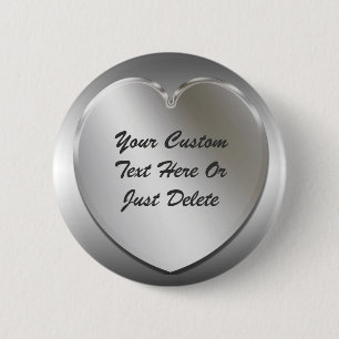 Silver Heart Lijst Button Pin