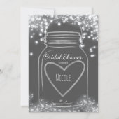 Silver Heart Mason Jar & Sparkle Lights ELKE KLEUR Kaart (Voorkant)