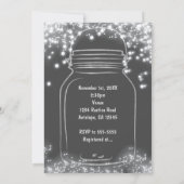 Silver Heart Mason Jar & Sparkle Lights ELKE KLEUR Kaart (Achterkant)