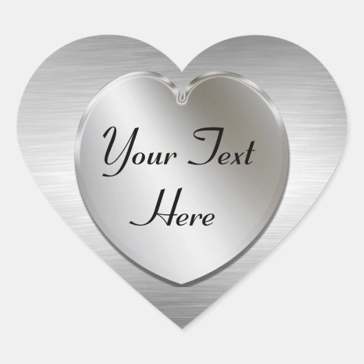 Silver Heart om Stickers te personaliseren (Voorkant)