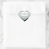 Silver Heart Pendant Bewaar de Datum Hart Sticker (Tas)
