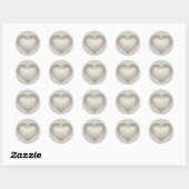 Silver Heart Ronde Sticker (Vel)