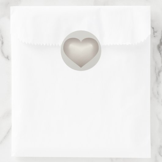 Silver Heart Ronde Sticker (Tas)