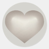 Silver Heart Ronde Sticker (Voorkant)