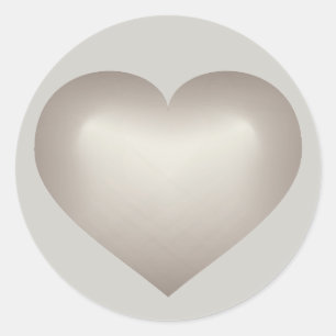 Silver Heart Ronde Sticker