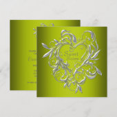 Silver Heart Sage Green Sweet Sixteen Birthday Kaart (Voorkant / Achterkant)