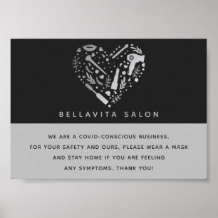 Silver Heart Salon Covid-bewuste veiligheid Poster