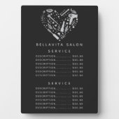 Silver Heart Salon Price Menu Plaque Fotoplaat (voorkant)