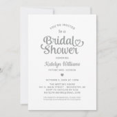 Silver Heart Script Wedding Vrijgezellenfeest Kaart (Voorkant)