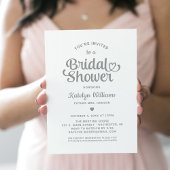 Silver Heart Script Wedding Vrijgezellenfeest Kaart