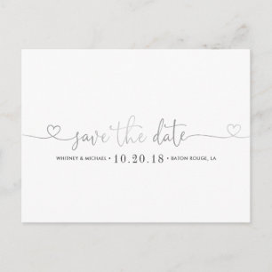 Silver Heart sparen de Datum Aankondigingskaart