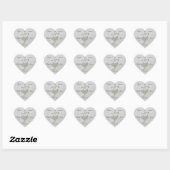 Silver Heart Wedding Bedankt Hart Sticker (Vel)