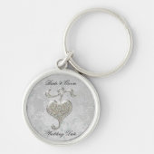 Silver Heart Wedding Favor Sleutelhanger (Voorkant)