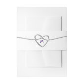 Silver Heart Wedding Invitation Belly Band Uitnodigingen Wikkel (Voorkant Voorbeeld)