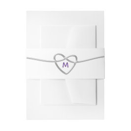 Silver Heart Wedding Invitation Belly Band Uitnodigingen Wikkel