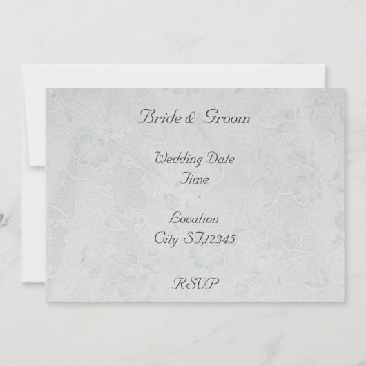 Silver Heart Wedding Invitation Kaart (Achterkant)