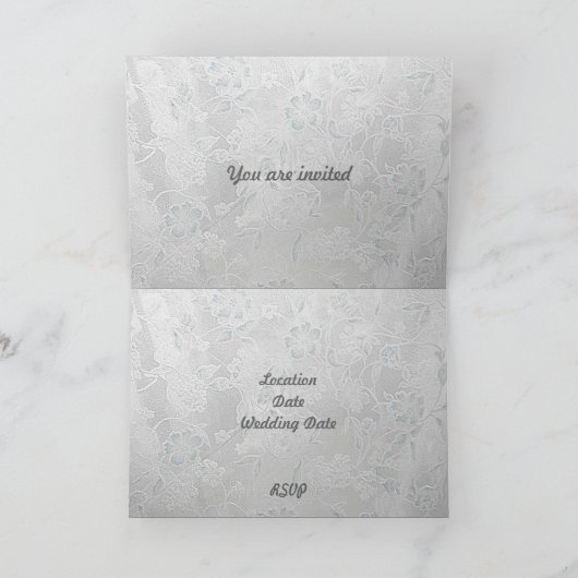 Silver Heart Wedding Kaart (Binnen)