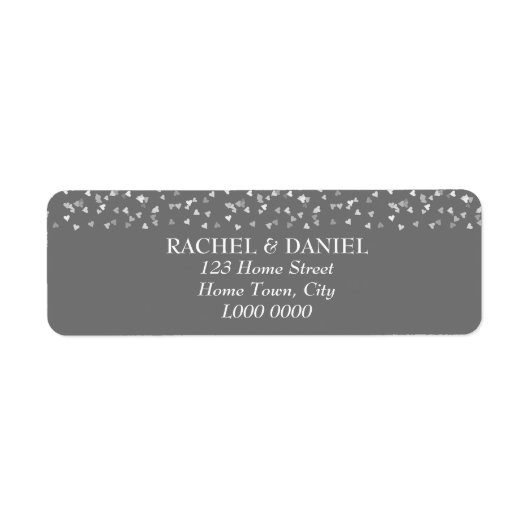 Silver Hearts Address Label (Voorkant)