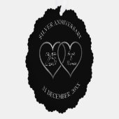 Silver Hearts Bruiloft Jubileum Ornament Kaart (Rechts)
