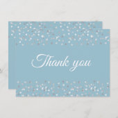 Silver Hearts Confetti Script Bedankt (Voorkant / Achterkant)