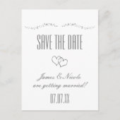 Silver Hearts en Sparkle Wedding Briefkaart van de (Voorkant)