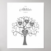 Silver Hearts Family Tree Poster (Voorkant)