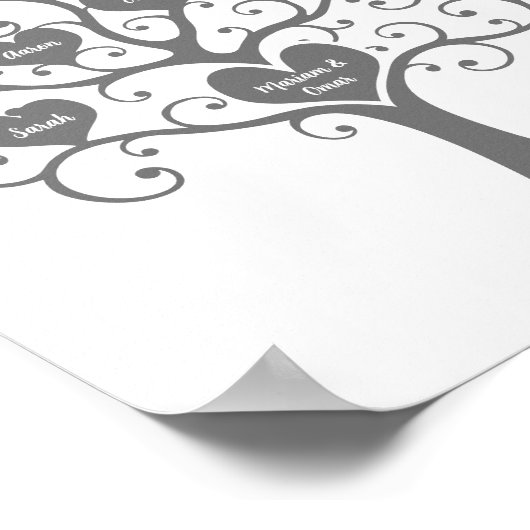 Silver Hearts Family Tree Poster (Hoek)