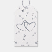 Silver Hearts & Keys Romantisch cadeau Label Cadeaulabel (Voorkant)