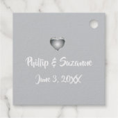 Silver Hearts Passen getrouwd Weddenschap Bedankt Bedankjes Labels (Achterkant)