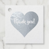 Silver Hearts Passen getrouwd Weddenschap Bedankt Bedankjes Labels (Voorkant)