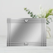 Silver Hearts-uitnodiging Kaart (Staand voorkant)