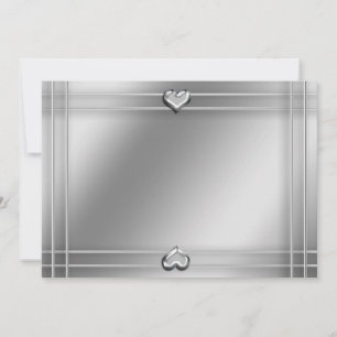 Silver Hearts-uitnodiging Kaart