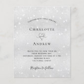 Silver Hearts-uitnodiging voor bruiloft Flyer (Voorkant)