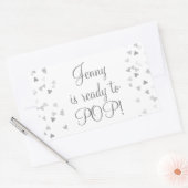 Silver Hearts Ze is klaar om te Poppen Baby shower Rechthoekige Sticker (Envelop)