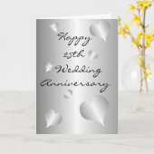 Silver Heats Personalized 25th Wedding Jubileum Kaart (Gele Bloem)
